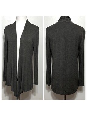 Olivia K Grey Open Front Long Sleeve Lightweight Cardigan Size Medium